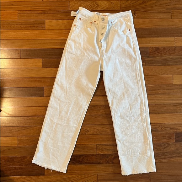 Levi ribcage straight white jeans 27 - Picture 5 of 6